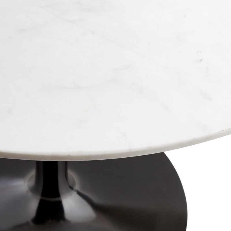 Nero 36" White Marble Dining Table with Matte Black Base - Image 1