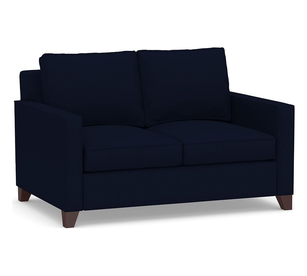 Cameron Square Arm Upholstered Deep Seat Loveseat 2-Seater 60", Polyester Wrapped Cushions, Performance Everydaylinen(TM) Navy - Image 0