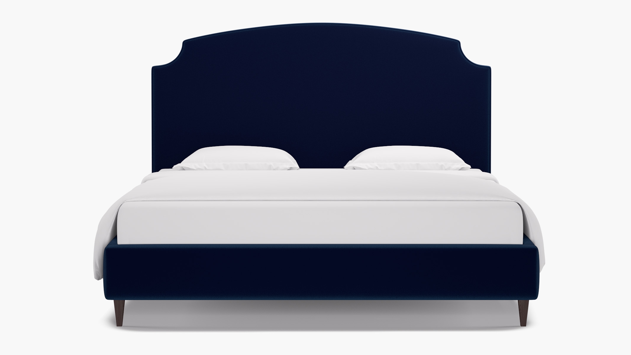 Cove Bed, Navy Performance Velvet, Espresso Square Tapered Leg, King - Image 0