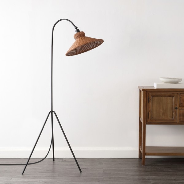 Myah 63.75 Inch Floor Lamp - Black/Natural - Image 3
