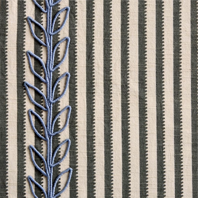 Charles Street Shade Green Embroidered Yarn-Dyed Blackout Window Curtain Panel 44"x63" by Jeremiah Brent - Image 6