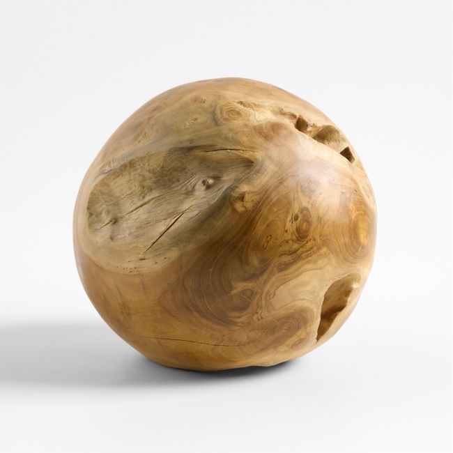 Small Wooden Decorative Sphere Sculpture - Image 0