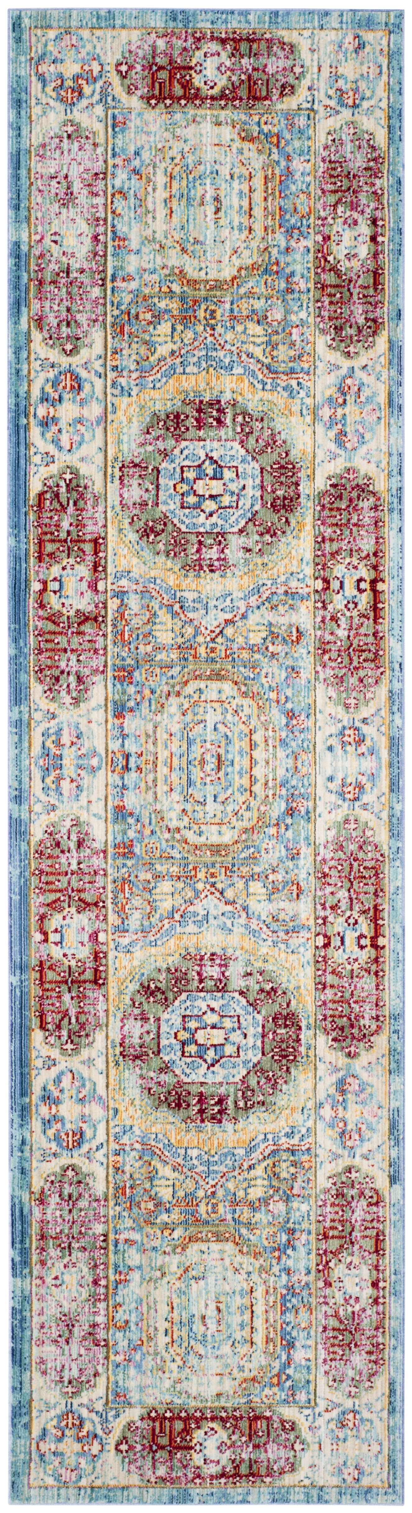 Arlo Home Woven Area Rug, VAL111M, Blue/Multi,  2' 3" X 10' - Image 0