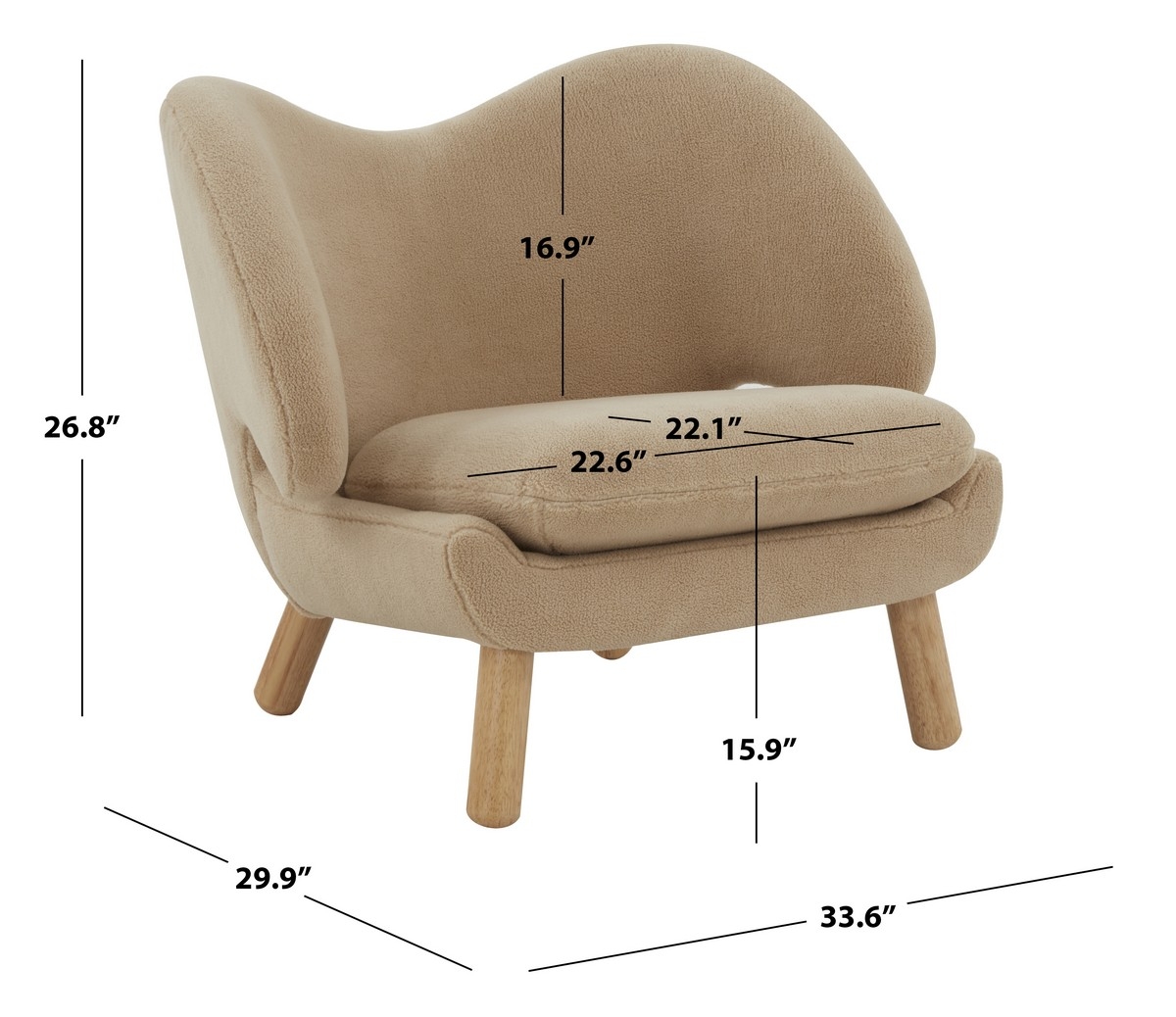Felicia Contemporary Accent Chair - Tan/Natural - Image 5