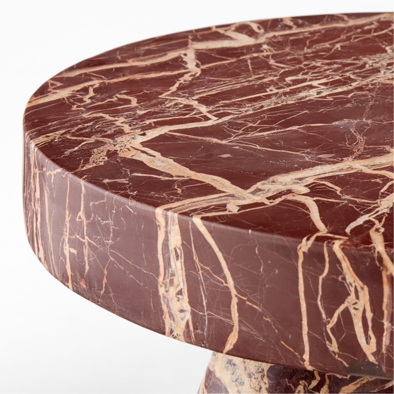 Jaxx Round Red Marble Side Table Tall - Image 3