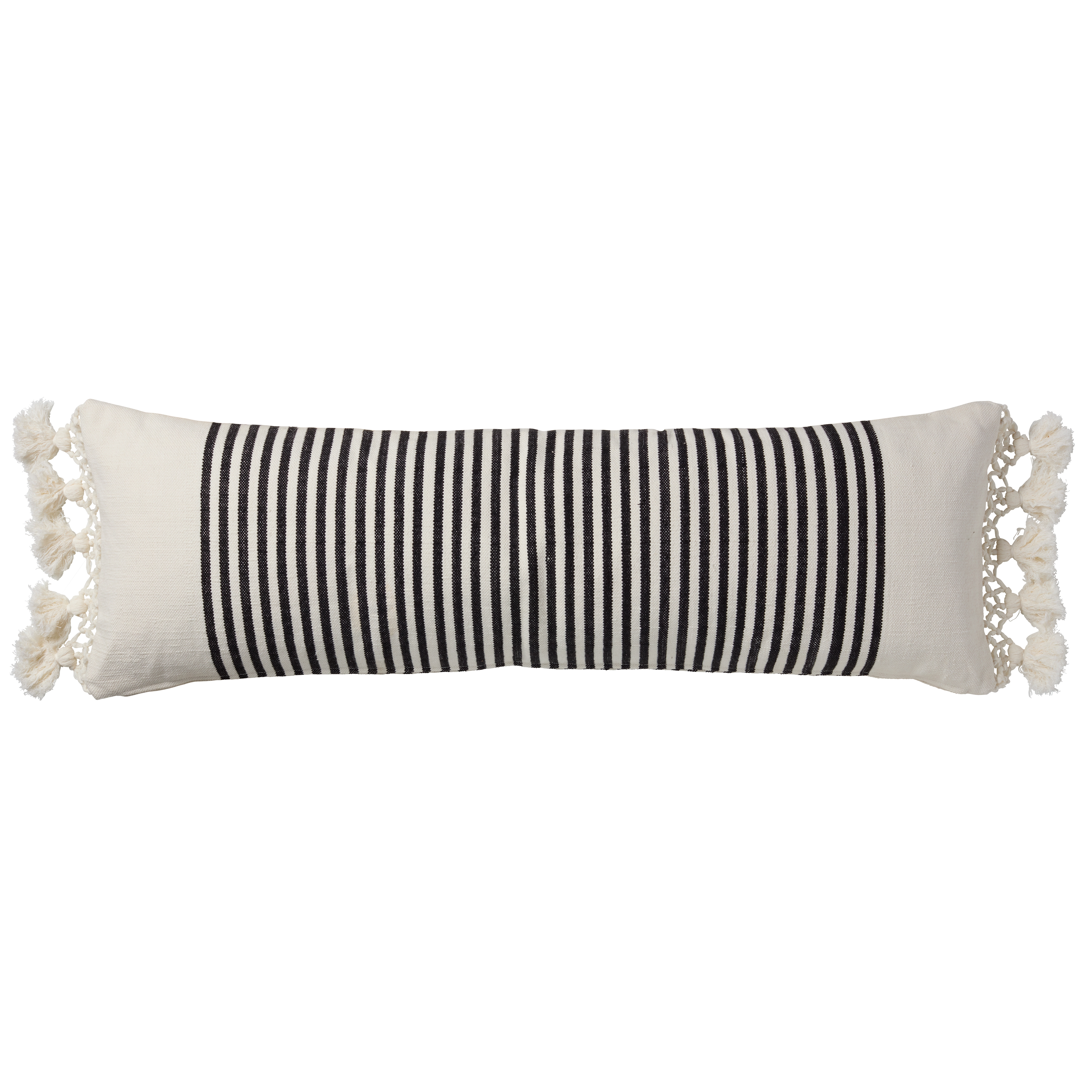 Morgen CLE02 Striped White Lumbar Pillow Cover (13"x40") - Image 2