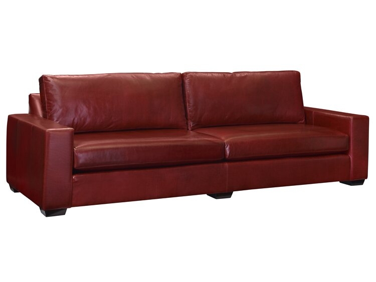 Leathercraft Maxine 108"" Genuine Leather Square Arm Sofa - Image 1