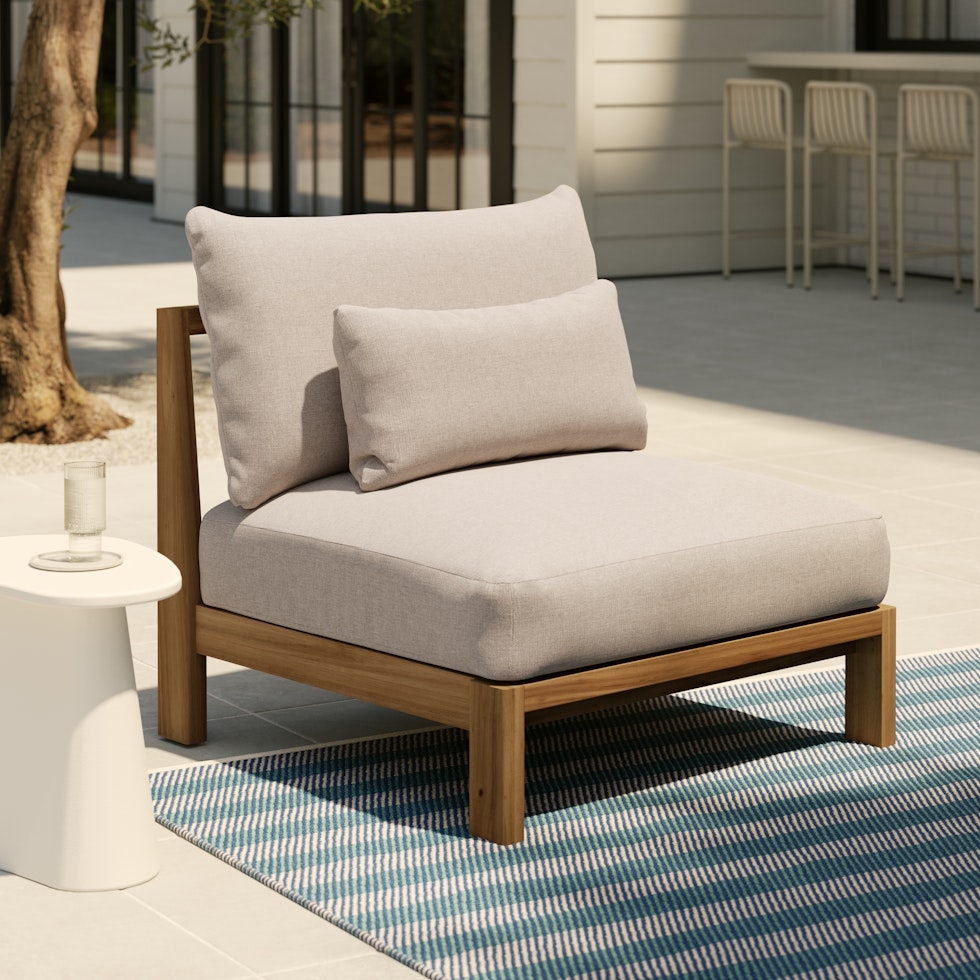 Cove 34.25" Outdoor Armless Chair Module - Basket Beige - Image 0