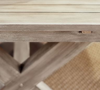 Indio Wood X-Base Rectangular Extending Dining Table, Weathered Gray - Image 5