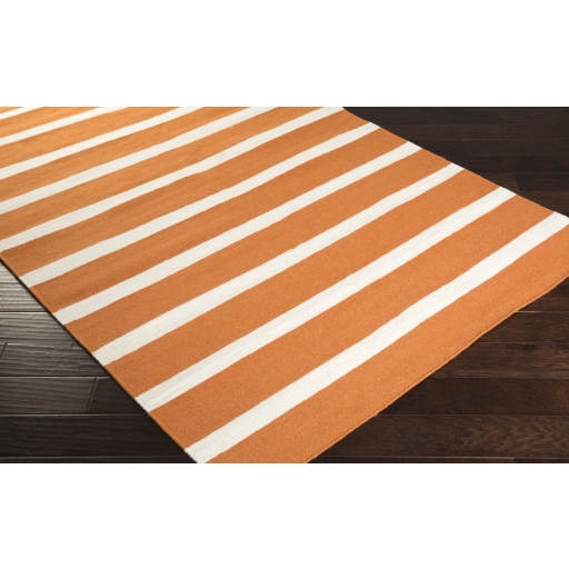Frontier Orange Indoor 8' x 11' Handmade Rug - Image 1