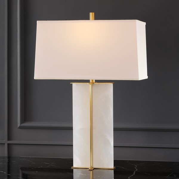 Safavieh Couture Natalee Marble Table Lamp - Gold/White - Image 3