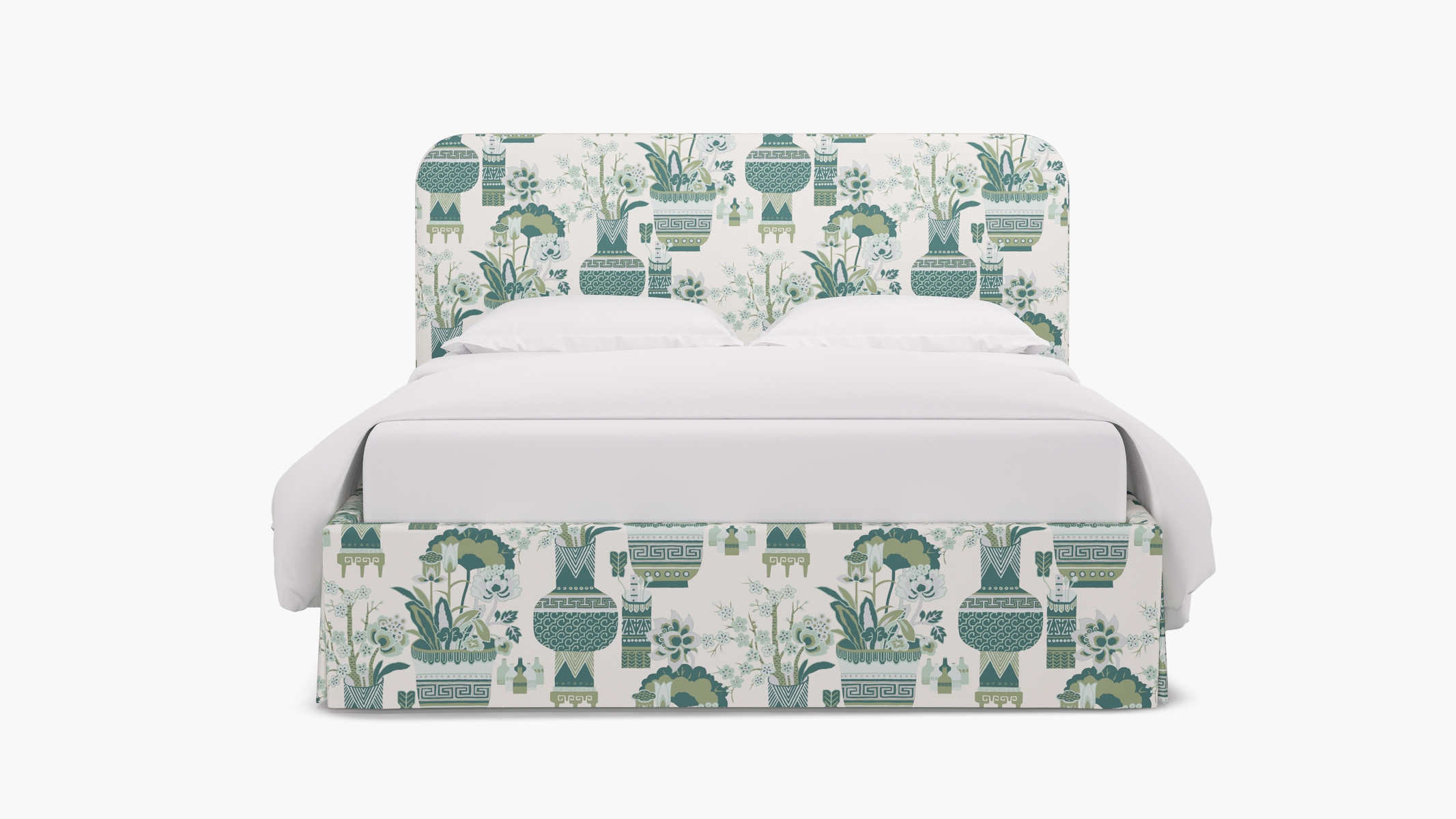 Skirted Platform Bed, Pistachio Kan-Shie, Twin - Image 0