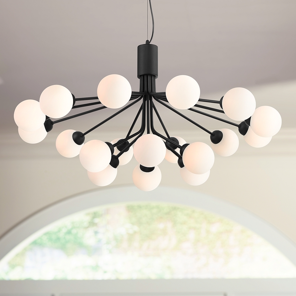 Possini Euro Davina 34 1/2" Wide Black 18-Light LED Sputnik Chandelier - Image 0