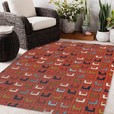 ZAGROS RED Outdoor Rug By Becky Bailey - Image 0