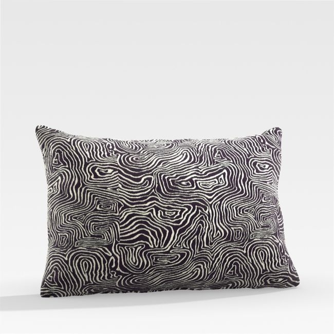 Squiggle 20"x13" Black Outdoor Pillow - Image 0
