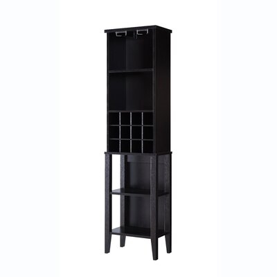 Free Standing Wine Cabinet With Open Shelves And Wine Glass Holder - Image 0