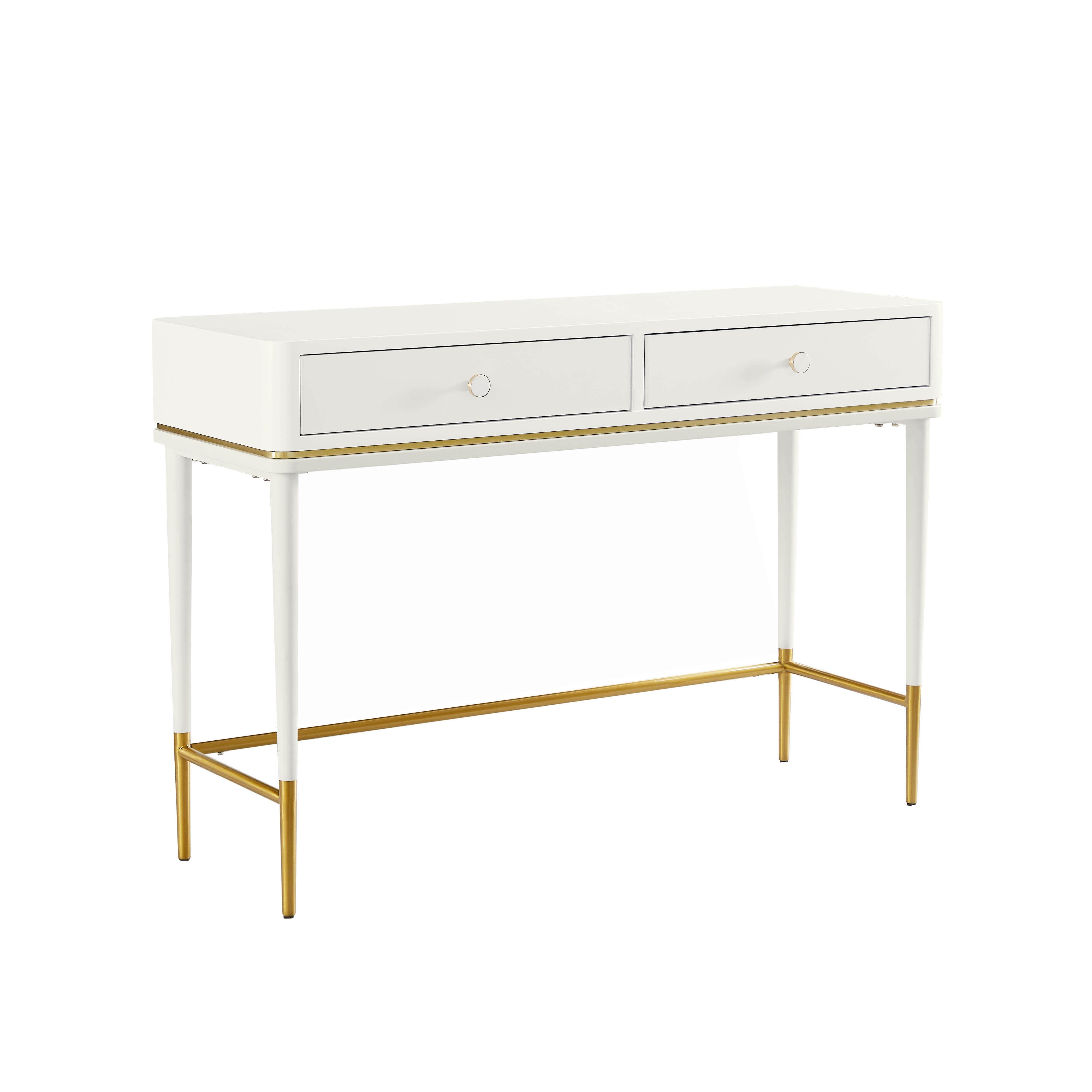 Mariah Two Drawer Off-White Desk - Image 1