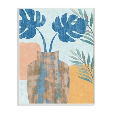Tropical Monstera Western Abstract Orange Blue - Image 0