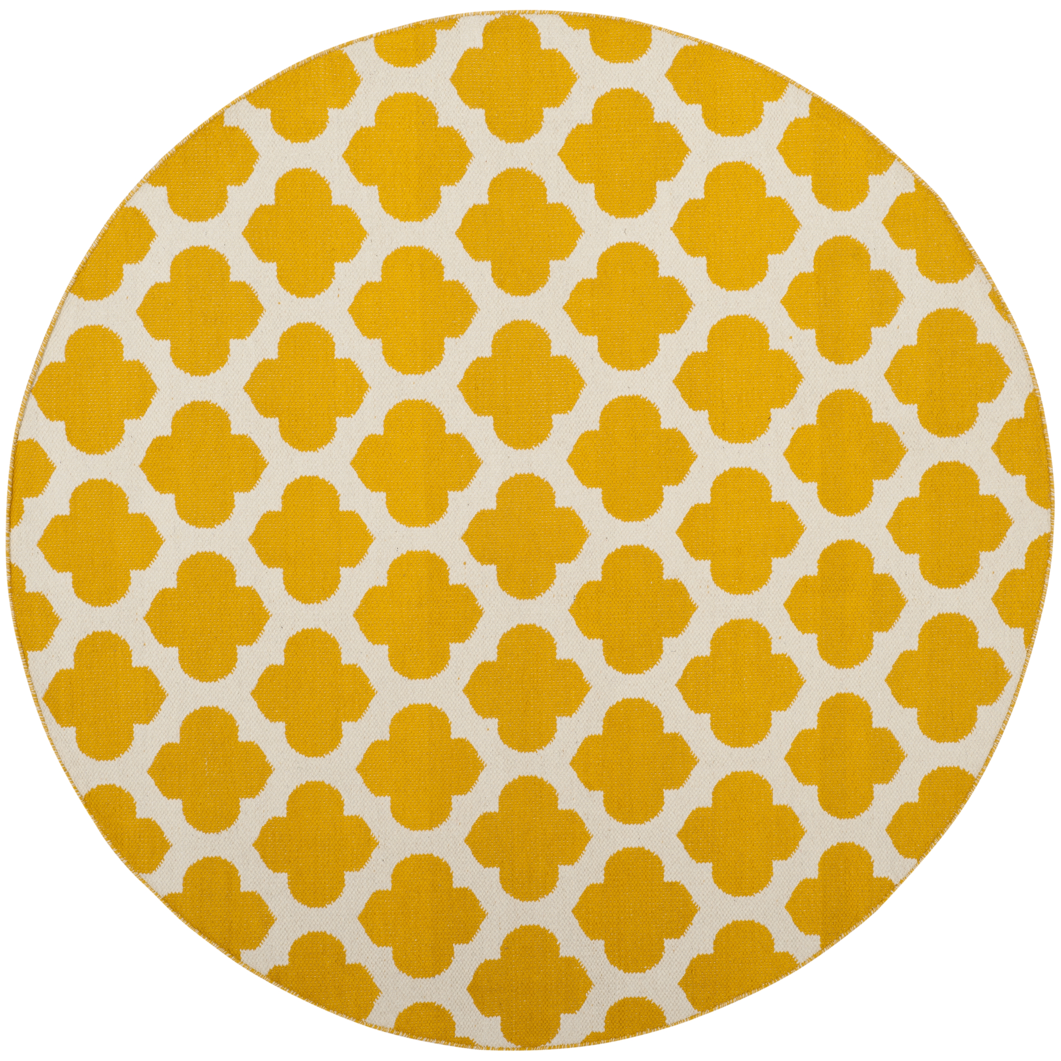 Arlo Home Hand Woven Area Rug, MTK723J, Yellow/Ivory,  6' X 6' Round - Image 0