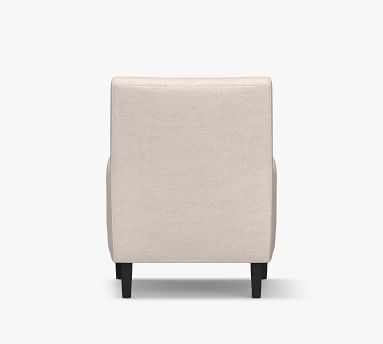 SoMa Isaac Upholstered Armchair, Polyester Wrapped Cushions, Basketweave Slub Ivory - Image 4