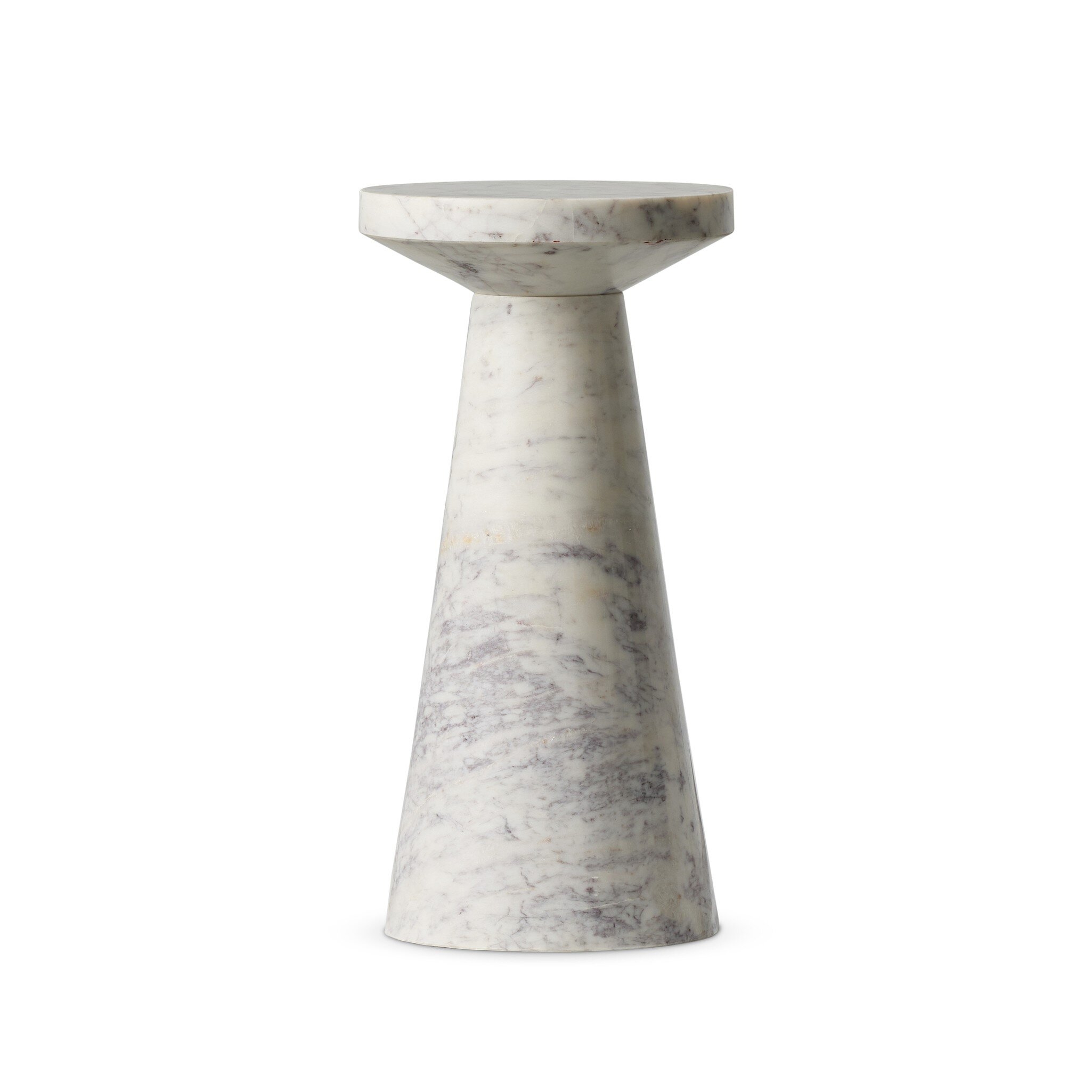Mabel Nesting End Table - Veined White Marble - Image 0