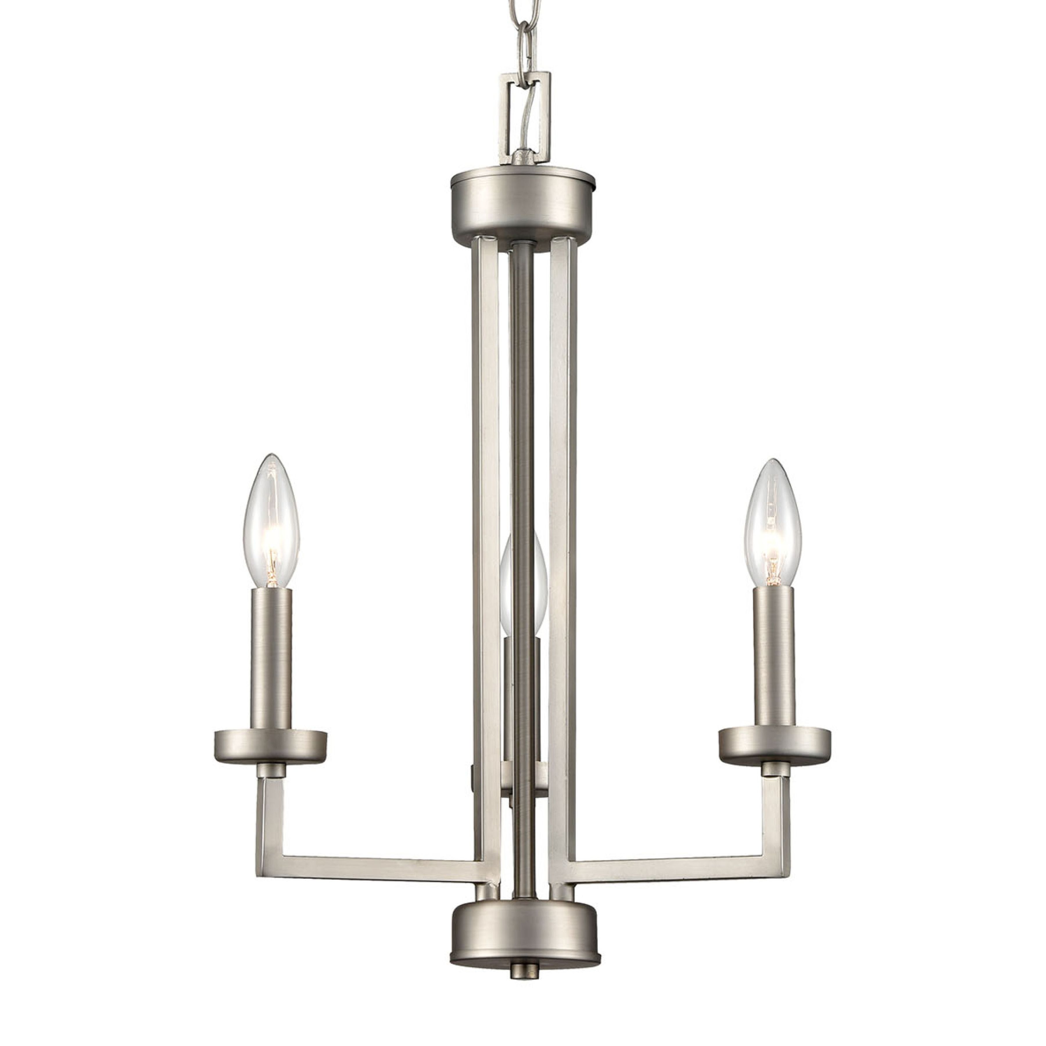 West End 15'' Wide 3-Light Chandelier - Brushed Nickel - Image 1