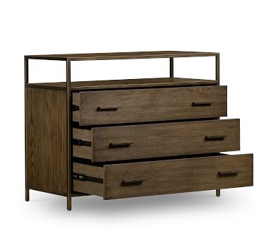Modern Oak Wide Dresser, Bronze - Image 3