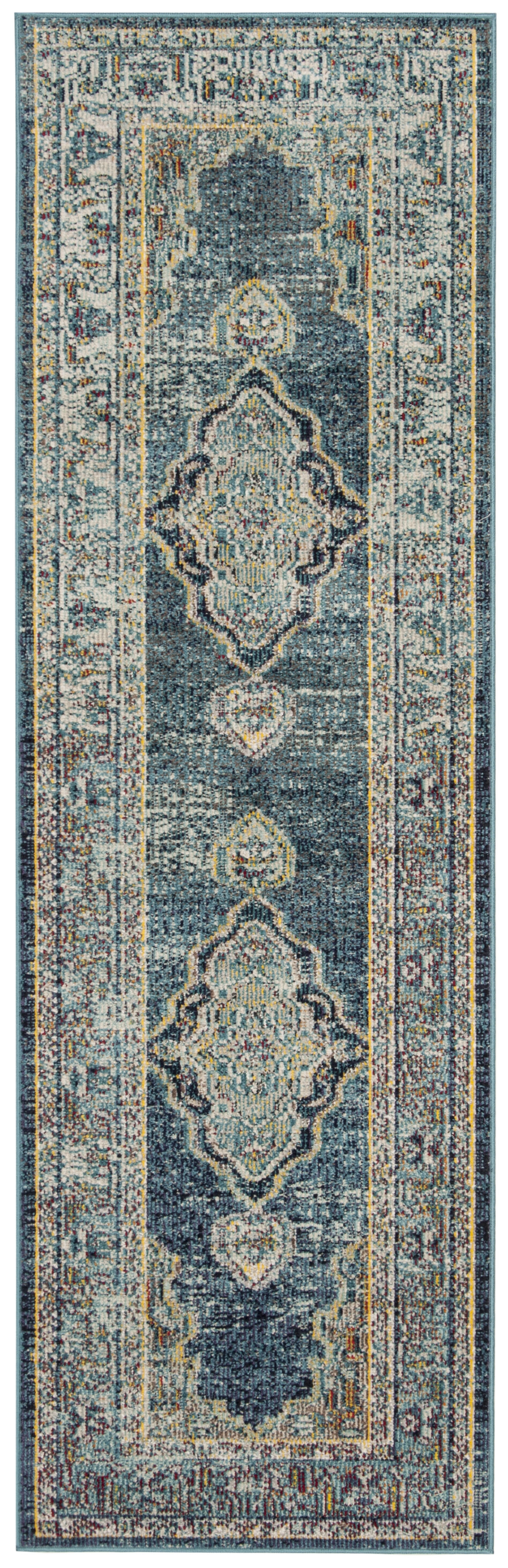 Arlo Home Woven Area Rug, CRS500M, Blue/Yellow,  2' 2" X 7' - Image 0