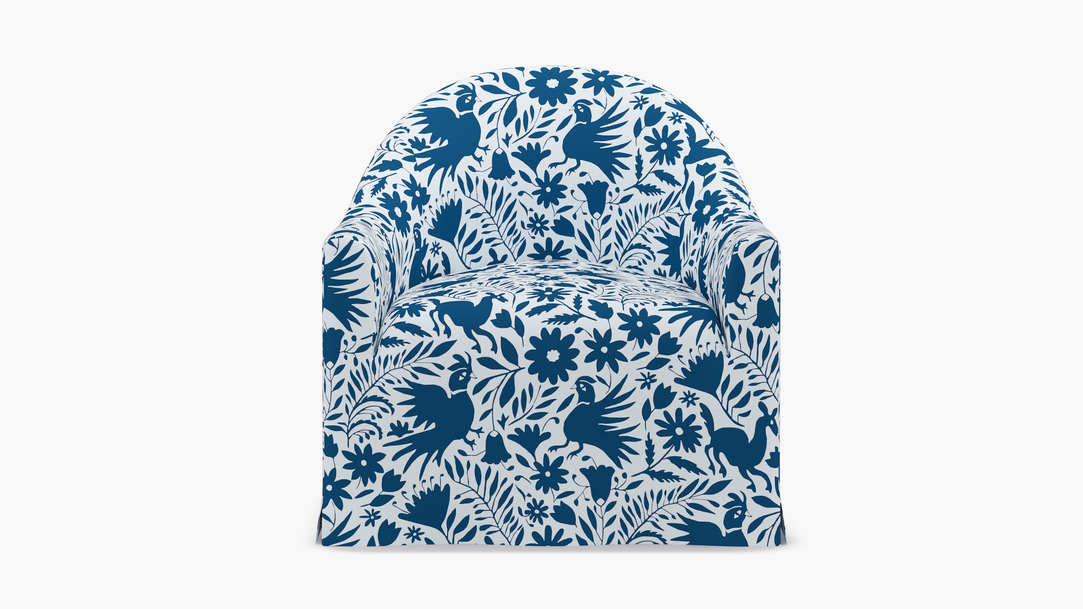 Slipcover Swivel Chair, Cerulean Frida - Image 1