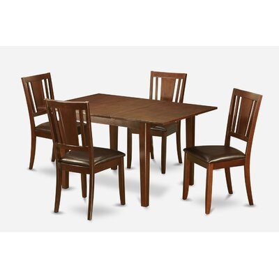 Agesilao 5 - Piece Butterfly Leaf Rubberwood Solid Wood Breakfast Nook Dining Set - Image 0