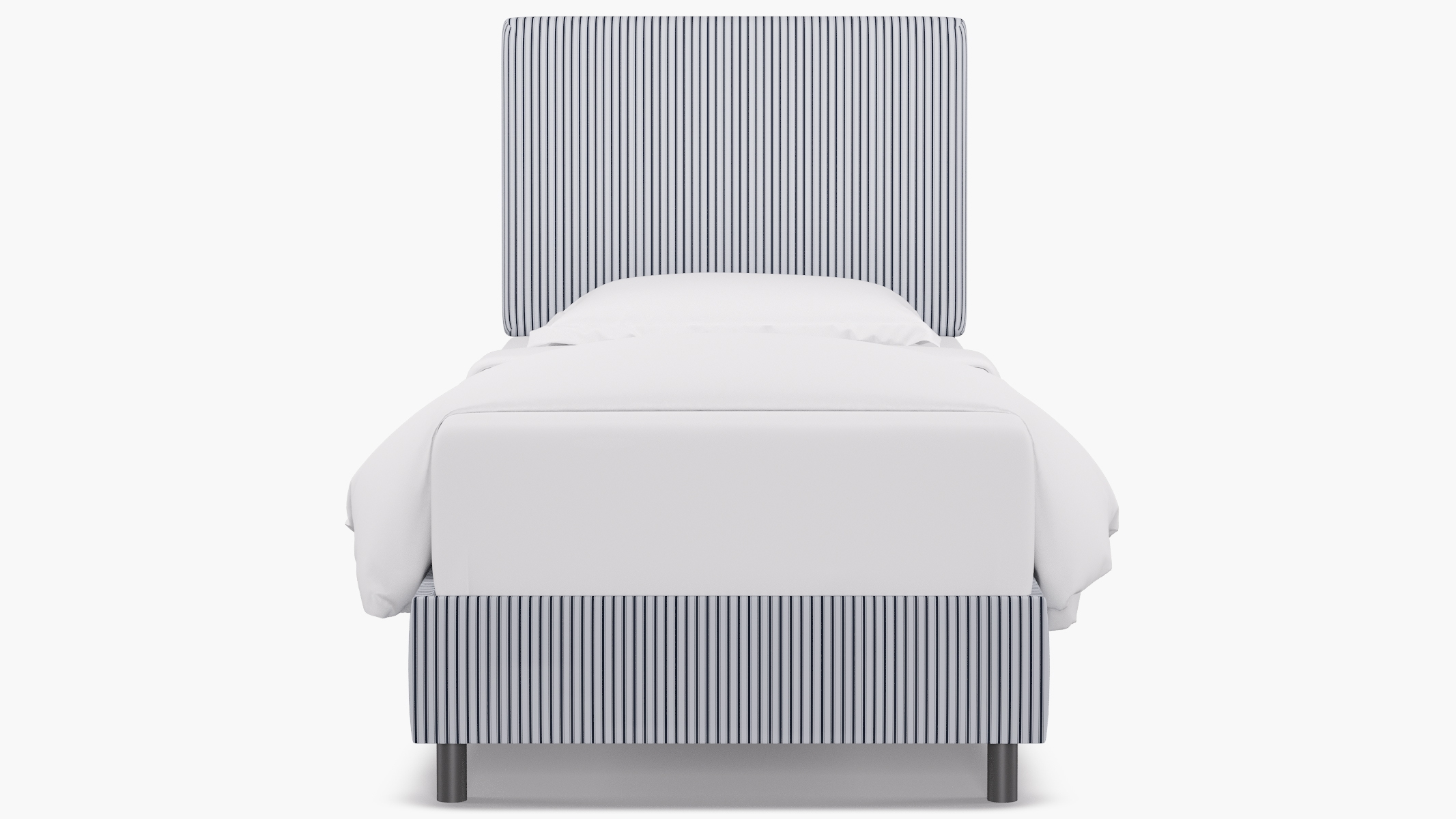 Square Back Bed, Navy Classic Ticking Stripe, Twin - Image 0