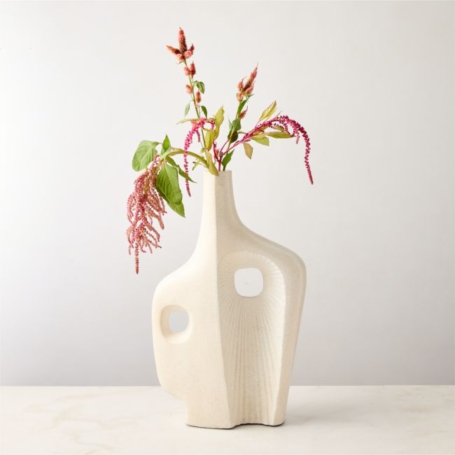 Gaia Abstract White Decorative Vase - Image 0