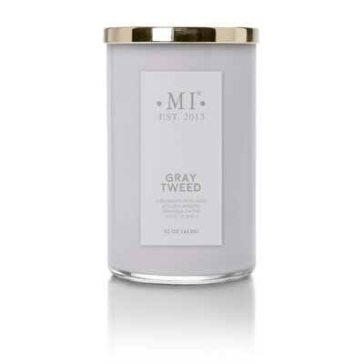 Manly Indulgence Scented Jar Candle, Sophisticated, Gray Tweed, 22Oz,  Single - Image 0