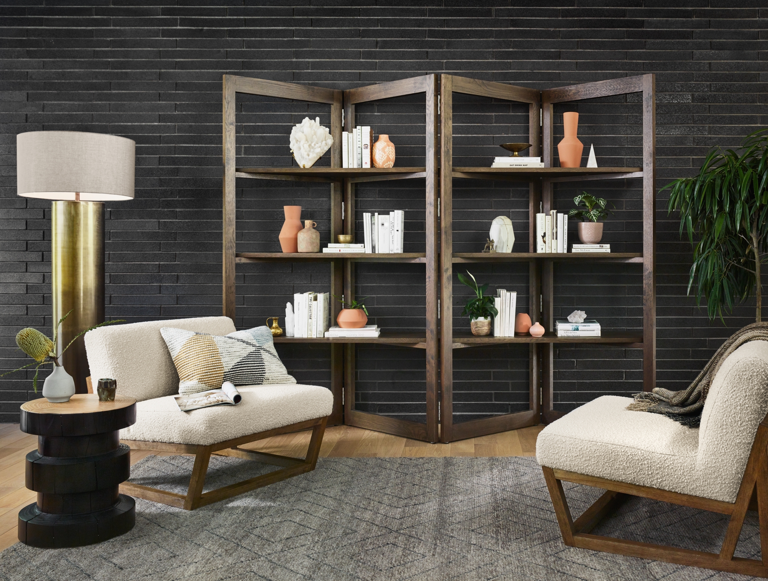 Cameron Floor Lamp-Ombre Antique Brass - Image 2