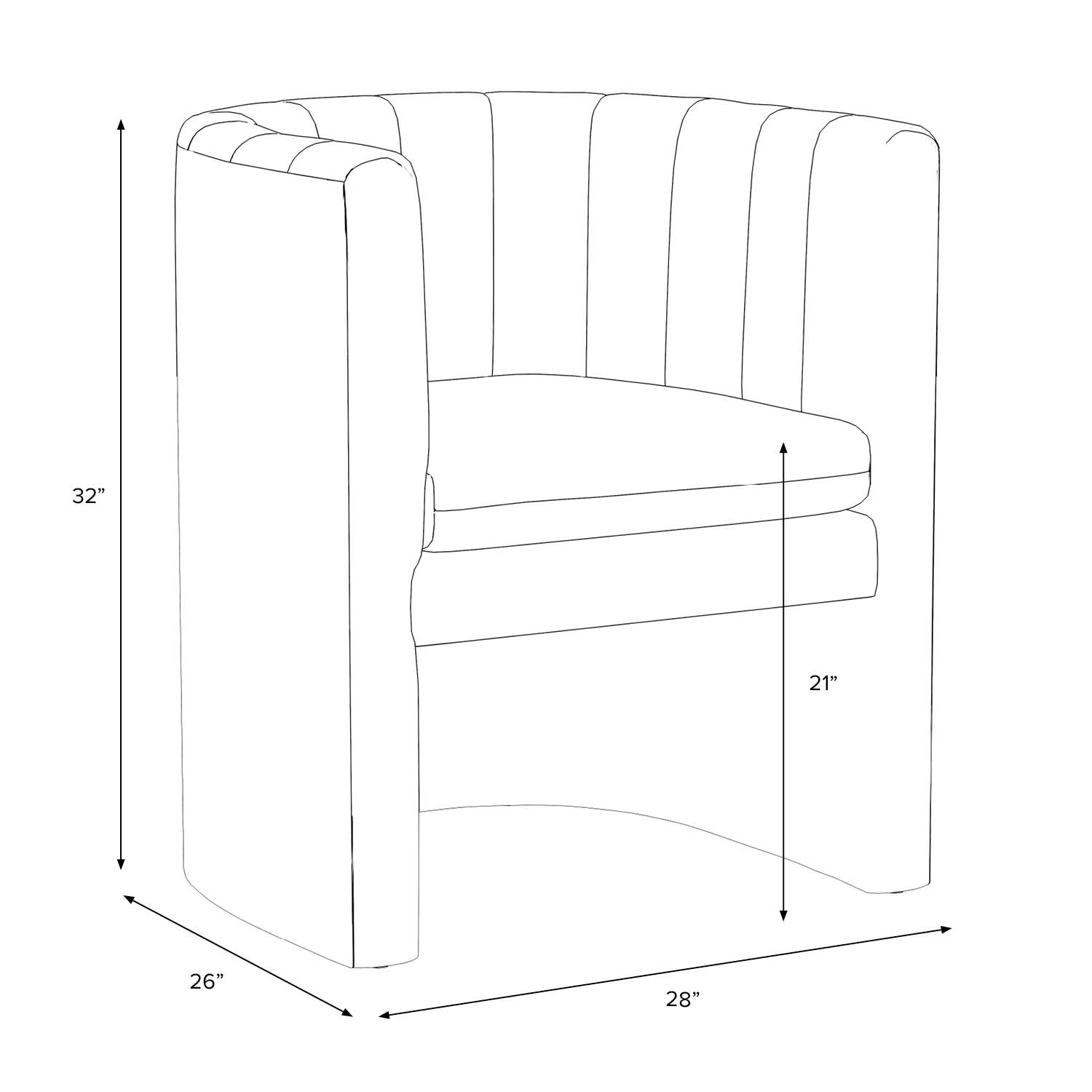 Wellshire Chair, White Linen - Image 5