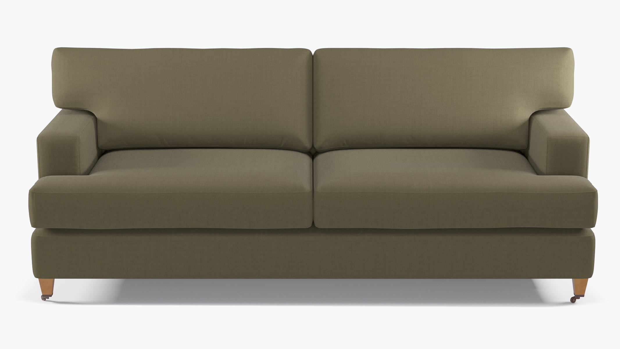 Classic Sofa, Olive Linen, Oak - Image 0