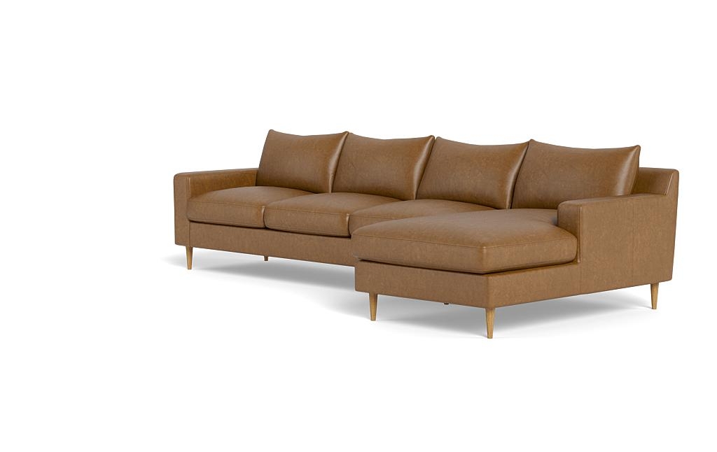 Sloan Leather 4-Seat Right Chaise Sectional - Image 2