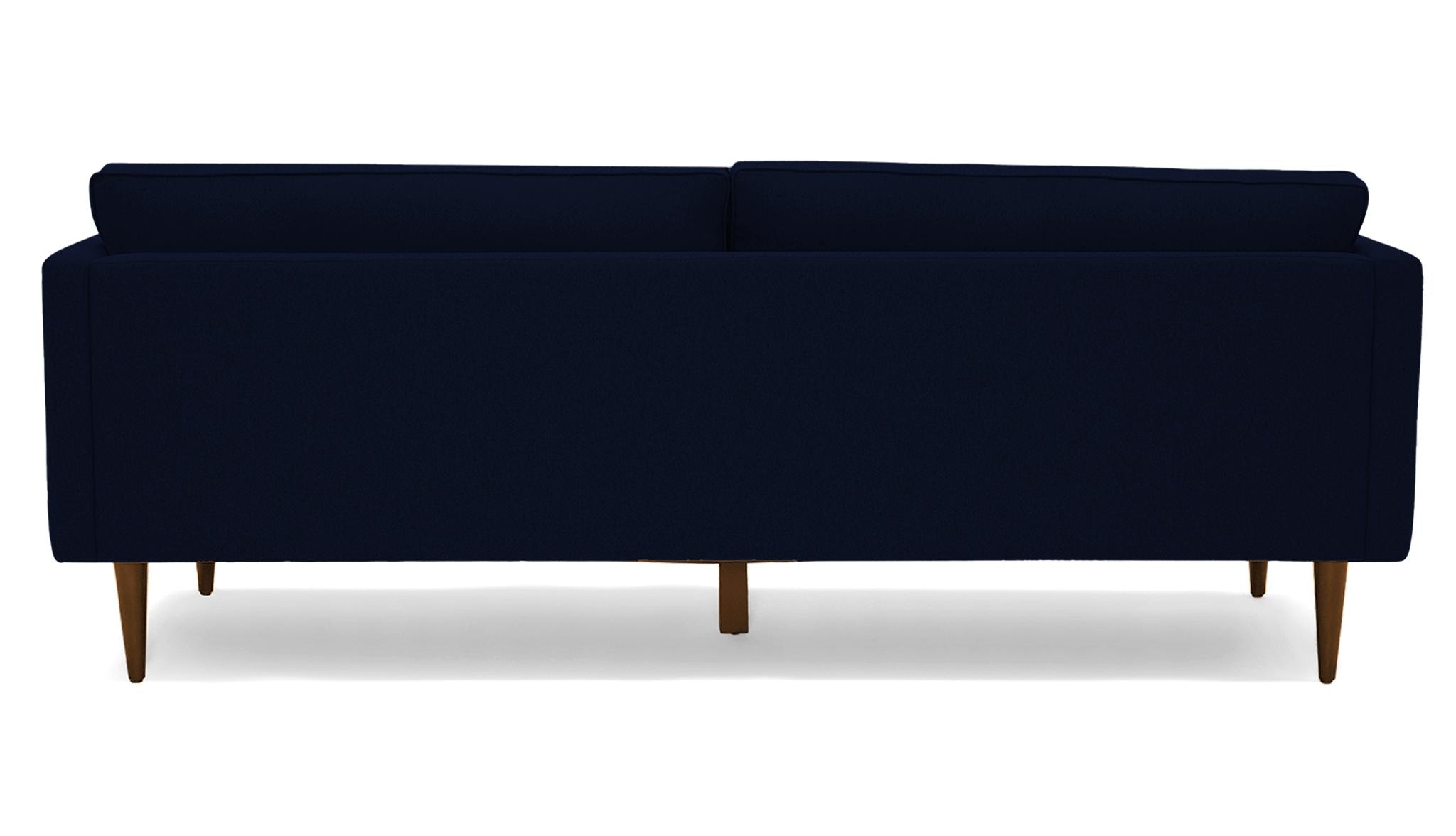 Blue Preston Mid Century Modern 86" Sofa - Royale Cobalt - Mocha - Image 4