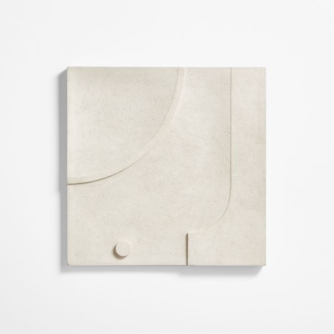 'Taso 24' Hand-Carved White Tile Wall Decor 24"x1.5" - Image 0