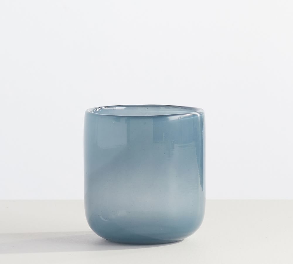 Modern Glass Votive Holders, Dusty Blue, Small - Image 0