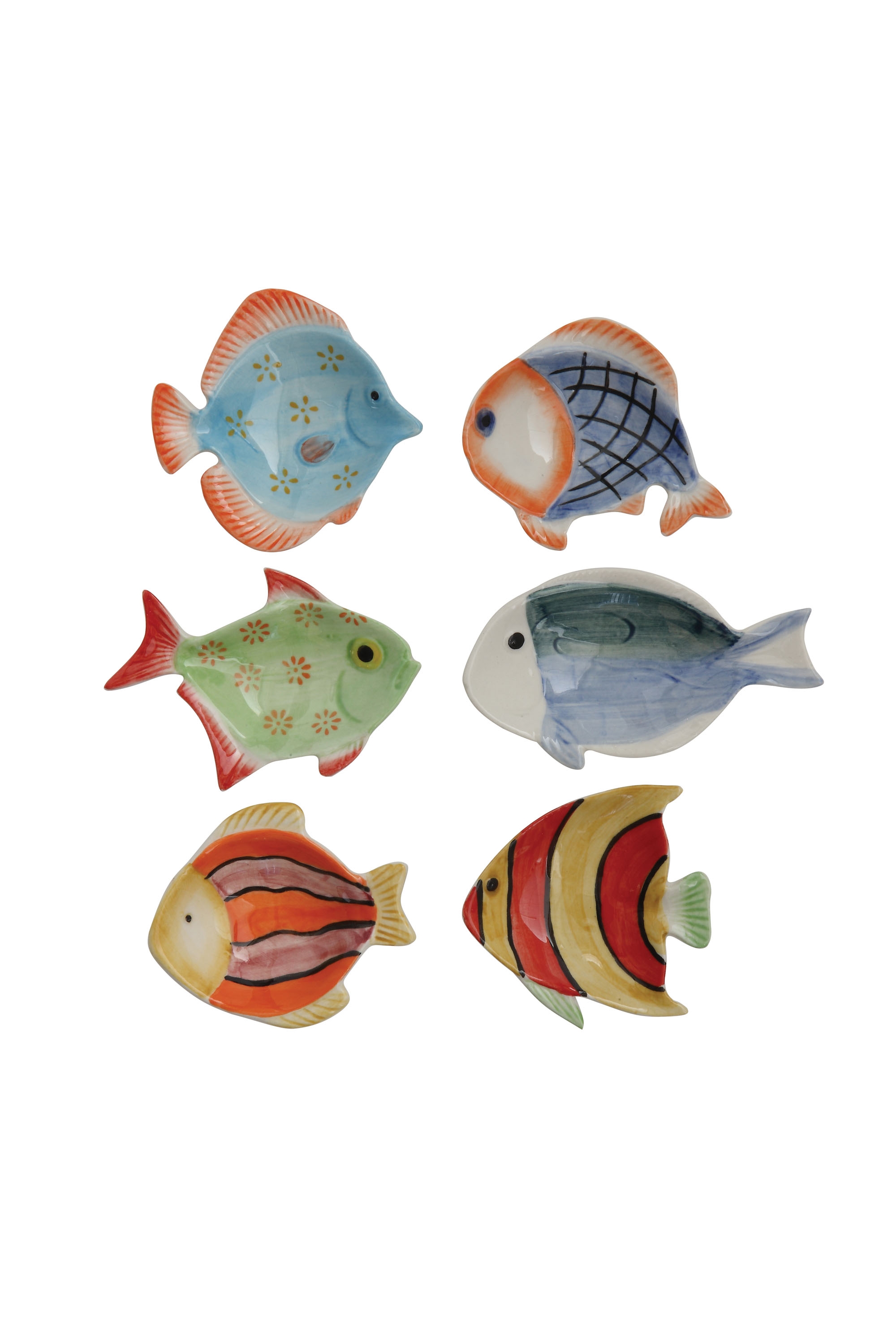 Mini Hand-Painted Stoneware Fish Dish (Set of 6 Styles) - Image 0