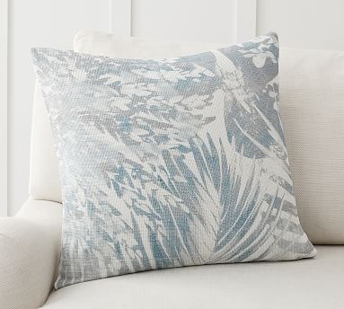 Cool Palm Printed Pillow Cover, 20 x 20", Blue Multi - Image 0