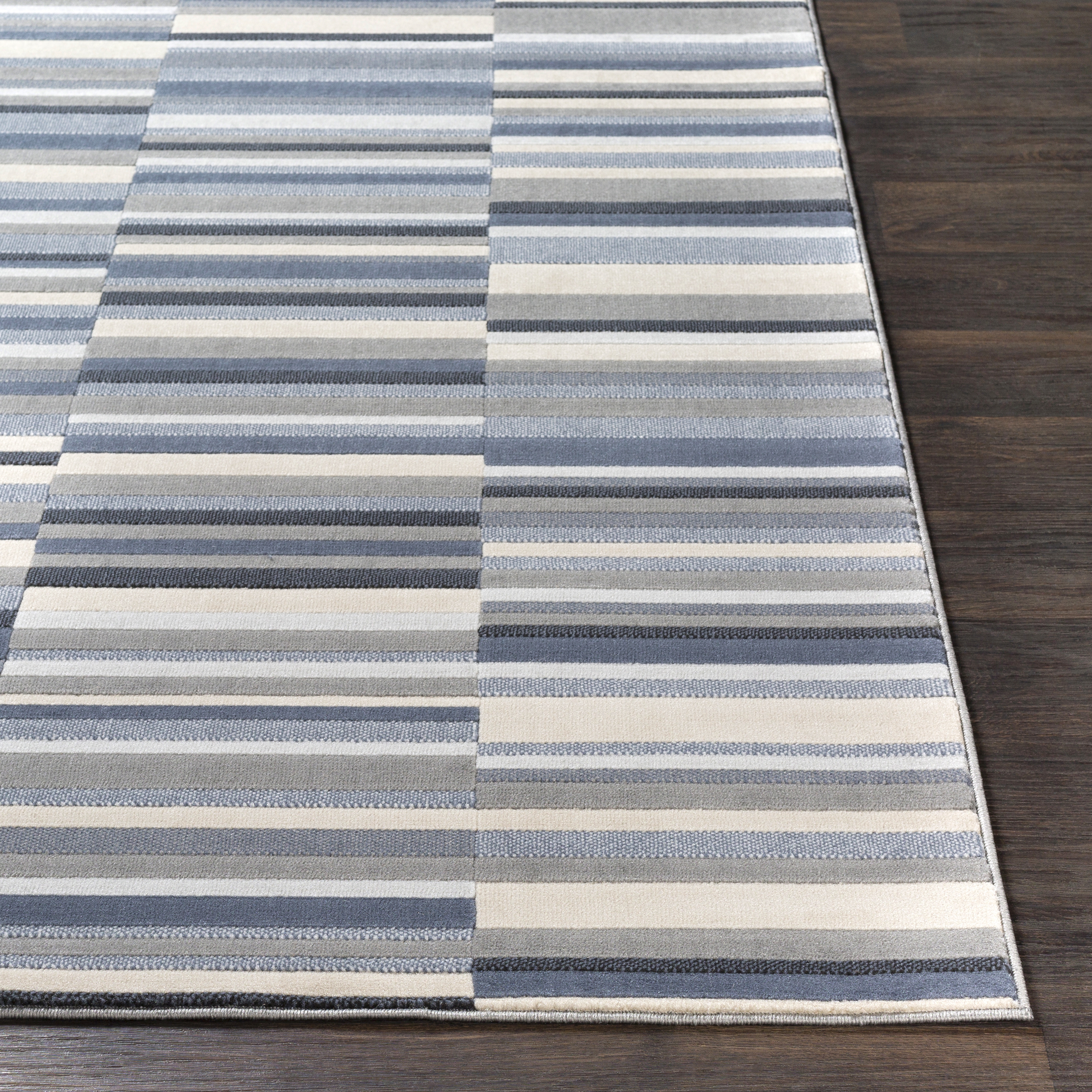 City Blue Indoor 2' x 2'11" Machine Woven Rug - Image 2