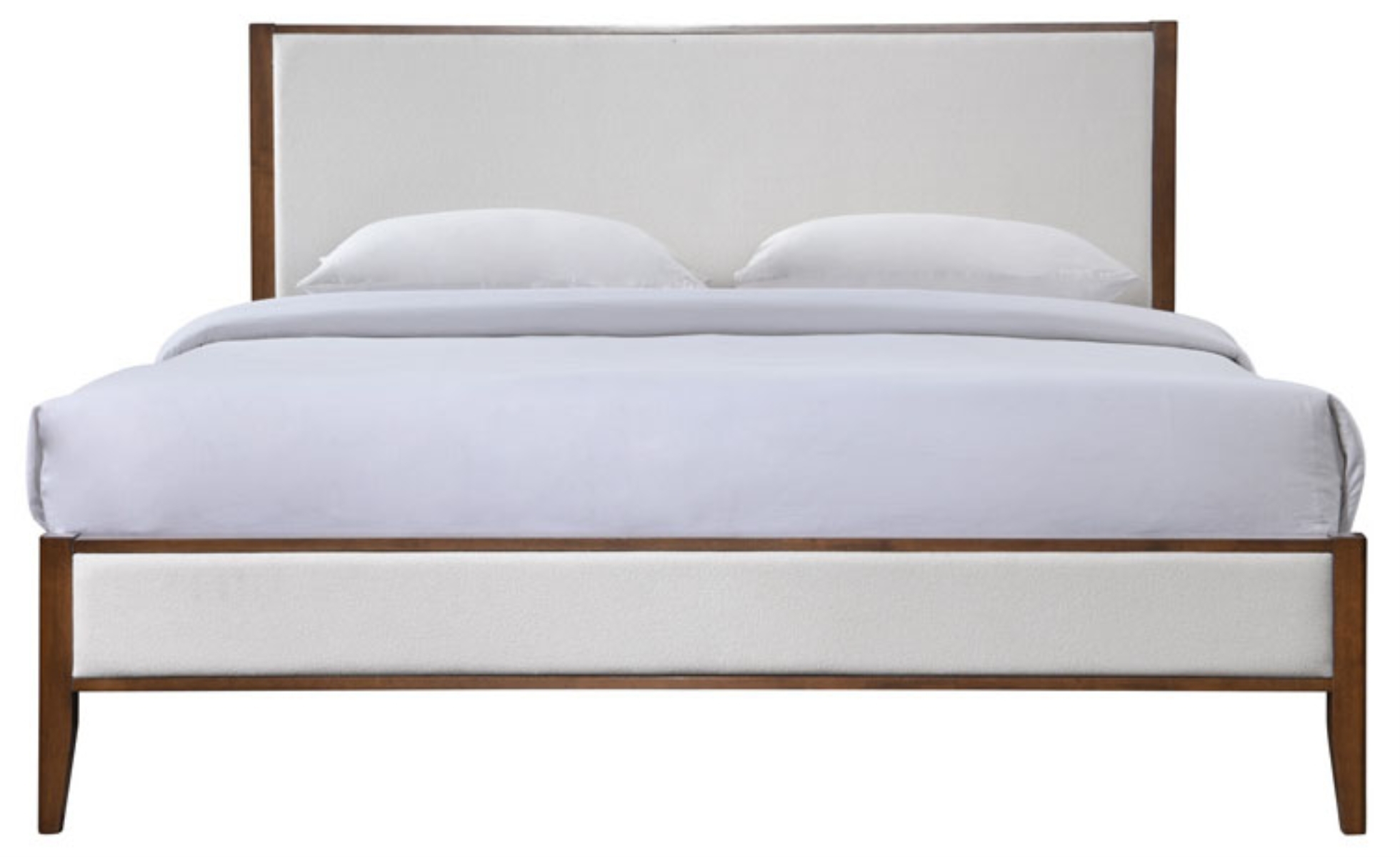 Giuliano Channel Tufted Bed - Ivory / Walnut - Image 0