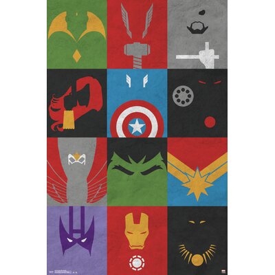 Avengers - Minimalist Grid Paper Print - Image 0