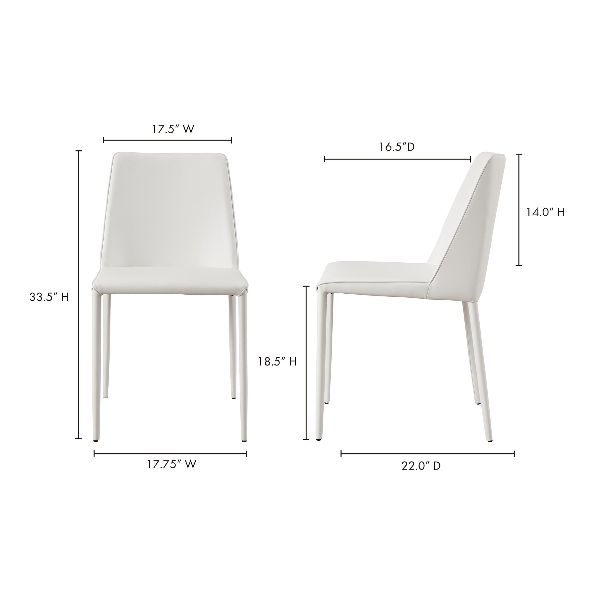 Nora Dining Chair White Vegan Leather - Set Of Two - Image 7