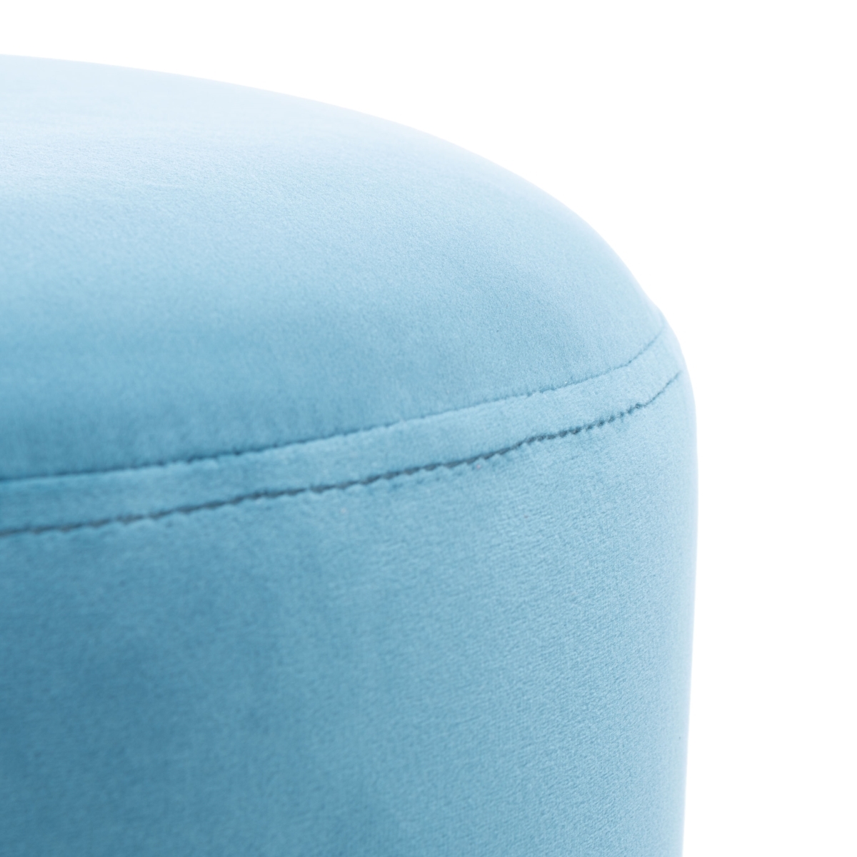 Azai Round Ottoman - Denim Blue / Gold - Safavieh - Image 2