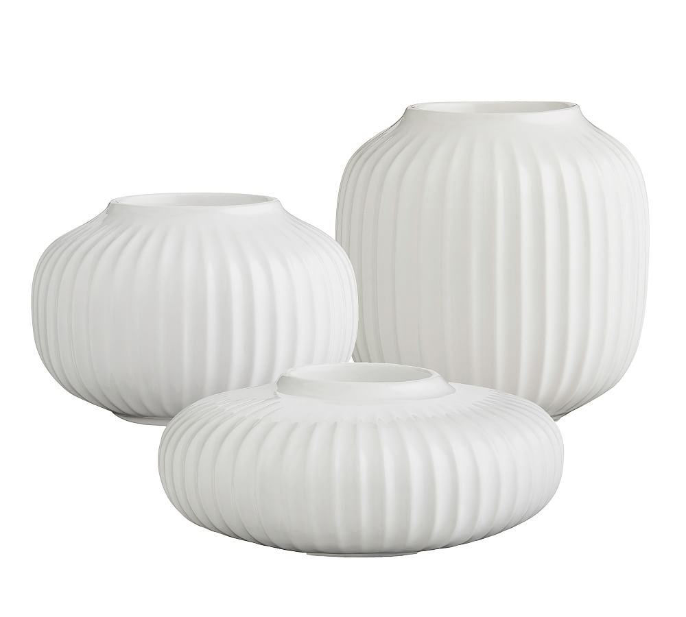 Kahler Hammershoi White Porcelain Tealight Holder, Set of 3 - Image 0