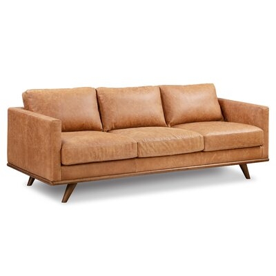 Weinstock 85" Genuine Leather Square Arm Sofa - Image 0