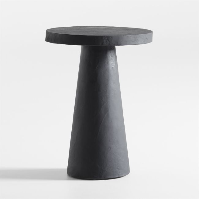 Willy Charcoal Brown Round Pedestal Side Table by Leanne Ford - Image 0